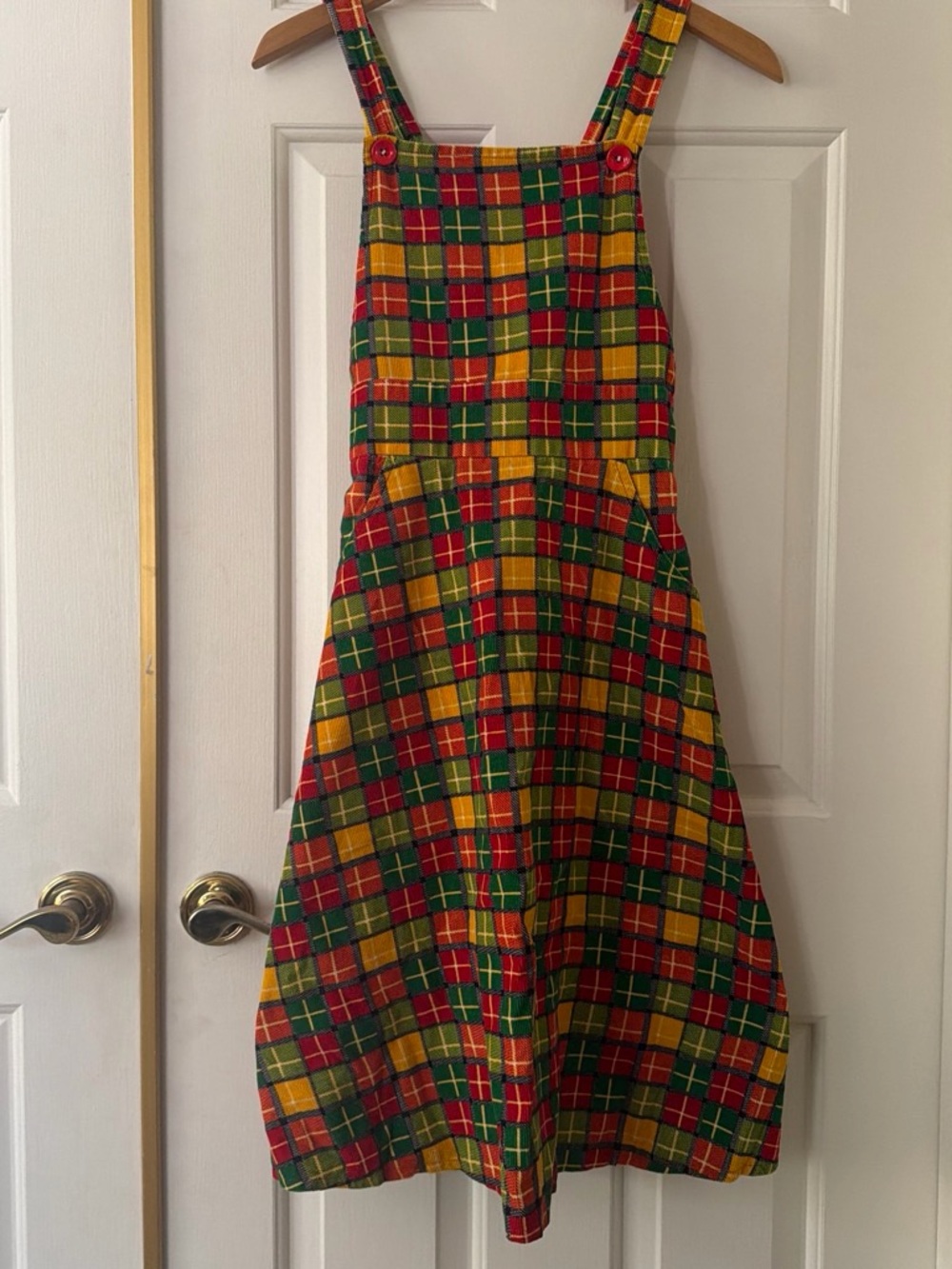 Vintage plaid Multicolor Pinafore Dress
